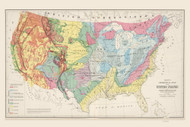 Geological map of the United Staes of America - 1878 O.W. Gray - USA Atlases