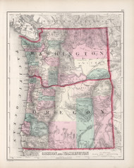 Washington and Oregon - 1878 O.W. Gray - USA Atlases - States