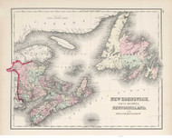 New Brunswick, Nova Scotia, Newfoundland, and Prince Edward Island - 1878 O.W. Gray - USA Atlases - Canada