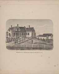 Residence of N.N. Whitaker, New York 1867 - Old Town Map Reprint - Chautauqua Co. Atlas