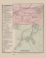 Irving & Forestville Villages, New York 1867 - Old Town Map Reprint - Chautauqua Co. Atlas