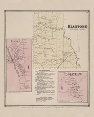 Town of Kiantone and Laona and Kiantone Villages, New York 1867 - Old Town Map Reprint - Chautauqua Co. Atlas