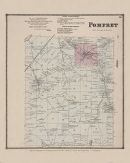 Pomfret, New York 1867 - Old Town Map Reprint - Chautauqua Co. Atlas