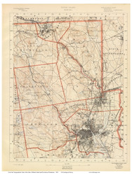 Sheet 1 - Providence, Rhode Island 1891 USGS Old Topo Map 15x15 Quad - 1891 Atlas