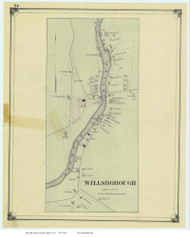 Willsborough Village, New York 1876 - Old Town Map Reprint - Essex Co. Atlas
