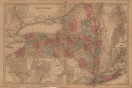 New York State, New York 1868 - Old Town Map Reprint - Montgomery & Fulton Cos. Atlas