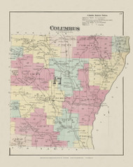 Columbus, New York 1875 - Old Town Map Reprint - Chenango Co. Atlas 19