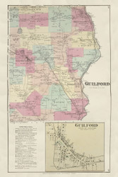 Guilford, New York 1875 - Old Town Map Reprint - Chenango Co. Atlas