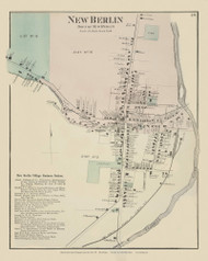 New Berlin Village, New York 1875 - Old Town Map Reprint - Chenango Co. Atlas 49