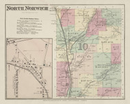 North Norwich, New York 1875 - Old Town Map Reprint - Chenango Co. Atlas 51