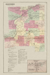 Oxford, New York 1875 - Old Town Map Reprint - Chenango Co. Atlas