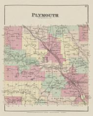 Plymouth, New York 1875 - Old Town Map Reprint - Chenango Co. Atlas