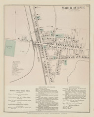 Sherburne Village, New York 1875 - Old Town Map Reprint - Chenango Co. Atlas 91