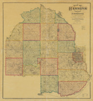 Hennepin County Minnesota 1879 - Old Map Reprint