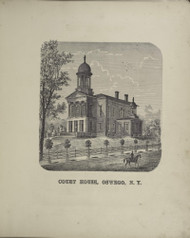 Court House, New York 1867 - Old Town Map Reprint - Oswego Co.