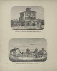 Residences of A. Burdick and W.B. Gaylord, New York 1867 - Old Town Map Reprint - Oswego Co.