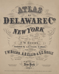 Title Page, New York 1869 - Old Town Map Reprint - Delaware Co. Atlas 0