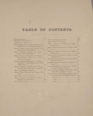 Table of Contents, New York 1869 - Old Town Map Reprint - Delaware Co. Atlas 1