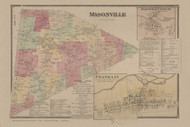 Masonville, New York 1869 - Old Town Map Reprint - Delaware Co. Atlas 5-6