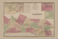 Davenport, New York 1869 - Old Town Map Reprint - Delaware Co. Atlas 11-12