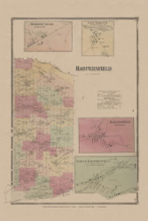 Harpersfield, New York 1869 - Old Town Map Reprint - Delaware Co. Atlas 13-14