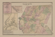 Tompkins, New York 1869 - Old Town Map Reprint - Delaware Co. Atlas 15-16