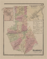 Hamden, New York 1869 - Old Town Map Reprint - Delaware Co. Atlas 20