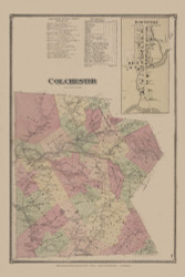 Colchester, New York 1869 - Old Town Map Reprint - Delaware Co. Atlas 27-28