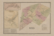 Bovina, New York 1869 - Old Town Map Reprint - Delaware Co. Atlas 31-32