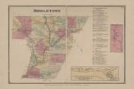 Middletown, New York 1869 - Old Town Map Reprint - Delaware Co. Atlas 34-35