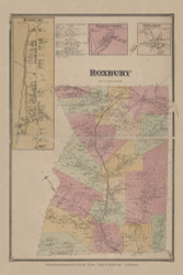Roxbury, New York 1869 - Old Town Map Reprint - Delaware Co. Atlas 37-38