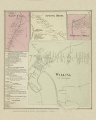 West Falls, Spring Brook, Griffins Mills and Willink Villages, New York 1866 - Old Town Map Reprint - Erie Co. Atlas 17