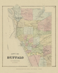 City of Buffalo, New York 1866 - Old Town Map Reprint - Erie Co. Atlas 23