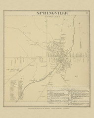 Springville, New York 1866 - Old Town Map Reprint - Erie Co. Atlas