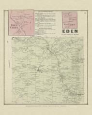 Eden, New York 1866 - Old Town Map Reprint - Erie Co. Atlas 45