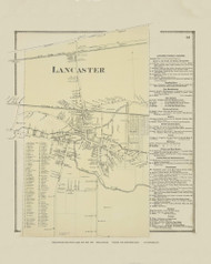 Lancaster Village, New York 1866 - Old Town Map Reprint - Erie Co. Atlas 63