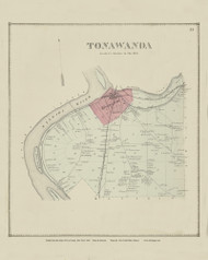 Tonawanda, New York 1866 - Old Town Map Reprint - Erie Co. Atlas 75
