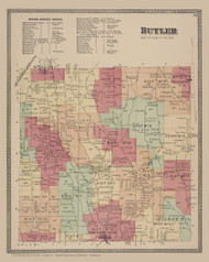Butler, New York 1874 - Old Town Map Reprint - Wayne Co. Atlas