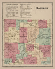 Macedon, New York 1874 - Old Town Map Reprint - Wayne Co. Atlas