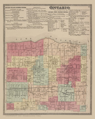 Ontario, New York 1874 - Old Town Map Reprint - Wayne Co. Atlas