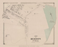East part of Hudson City 3rd ward, New York 1873 - Old Town Map Reprint - Columbia Co. Atlas