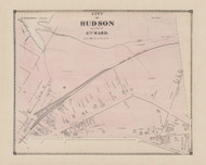 East Part of Hudson City 4th ward, New York 1873 - Old Town Map Reprint - Columbia Co. Atlas
