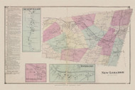Town of Lebanon and Shaker Village, New Lebanon Center and New Lebanon Villages, New York 1873 - Old Town Map Reprint - Columbia Co. Atlas
