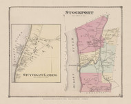 Town of Stockport and Stuyvesant Landing Village, New York 1873 - Old Town Map Reprint - Columbia Co. Atlas