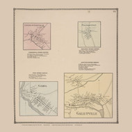 Livingstonville, Franklinton, Gilboa, and Gallupville Villages, New York 1866 - Old Town Map Reprint - Schoharie Co. Atlas