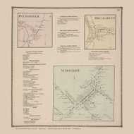 Fultonham and Breakabeen and Schoharie Villages, New York 1866 - Old Town Map Reprint - Schoharie Co. Atlas