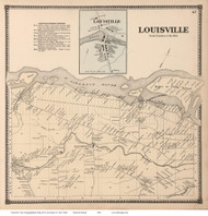 Louisville & Louisville Village, New York 1865 - Old Town Map Reprint - St. Lawrence Co. Atlas
