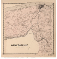 Oswegatchie, New York 1865 - Old Town Map Reprint - St. Lawrence Co. Atlas