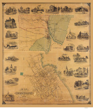 Belfast 1855 Osborn - Old Map Reprint - Maine Cities Other