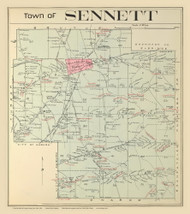 Sennett , New York 1904 - Old Town Map Reprint - Cayuga Co. Atlas